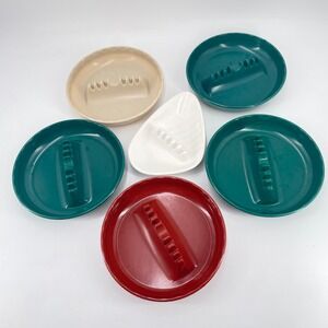 Vintage Ges-Line 341 Anholt Melamine Ashtray Lot 6pc MCM Red Teal White Tan USA